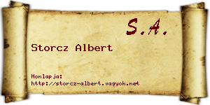 Storcz Albert névjegykártya