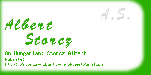 albert storcz business card